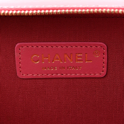 Chanel Crumpled Calfskin Quilted Mini Get Round Top Handle Vanity Case Pink 6 of 10