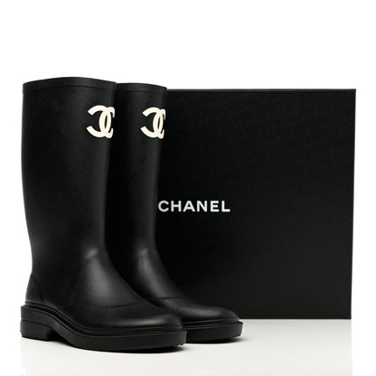 Chanel Caoutchouk CC High Boots 36 Black 12 of 12