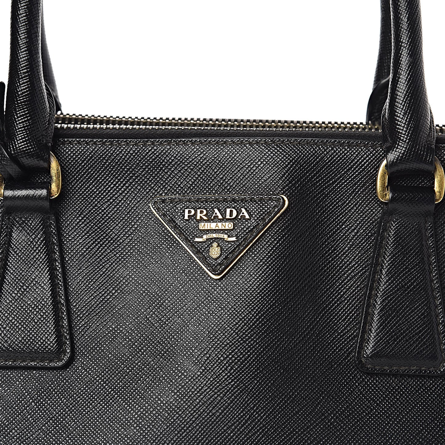 Saffiano Small Galleria Double Zip Tote Black