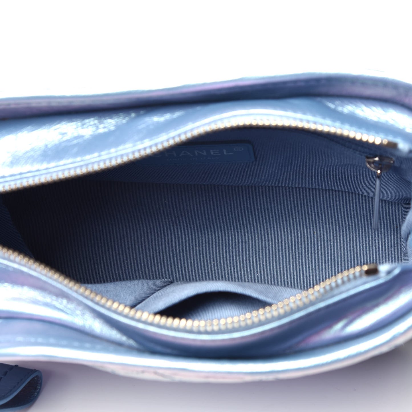 Iridescent Lambskin Calfskin Quilted Small Gabrielle Hobo Blue