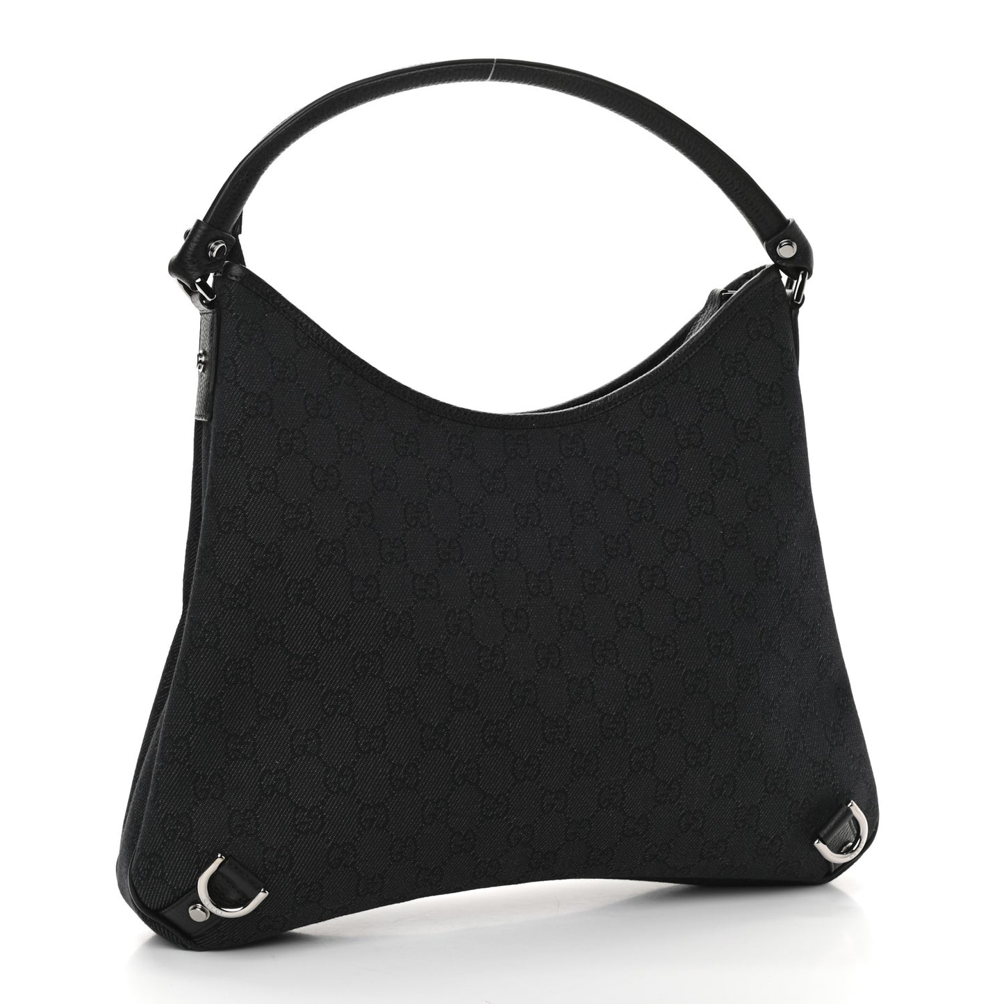 Denim Monogram Abbey D Ring Hobo Black