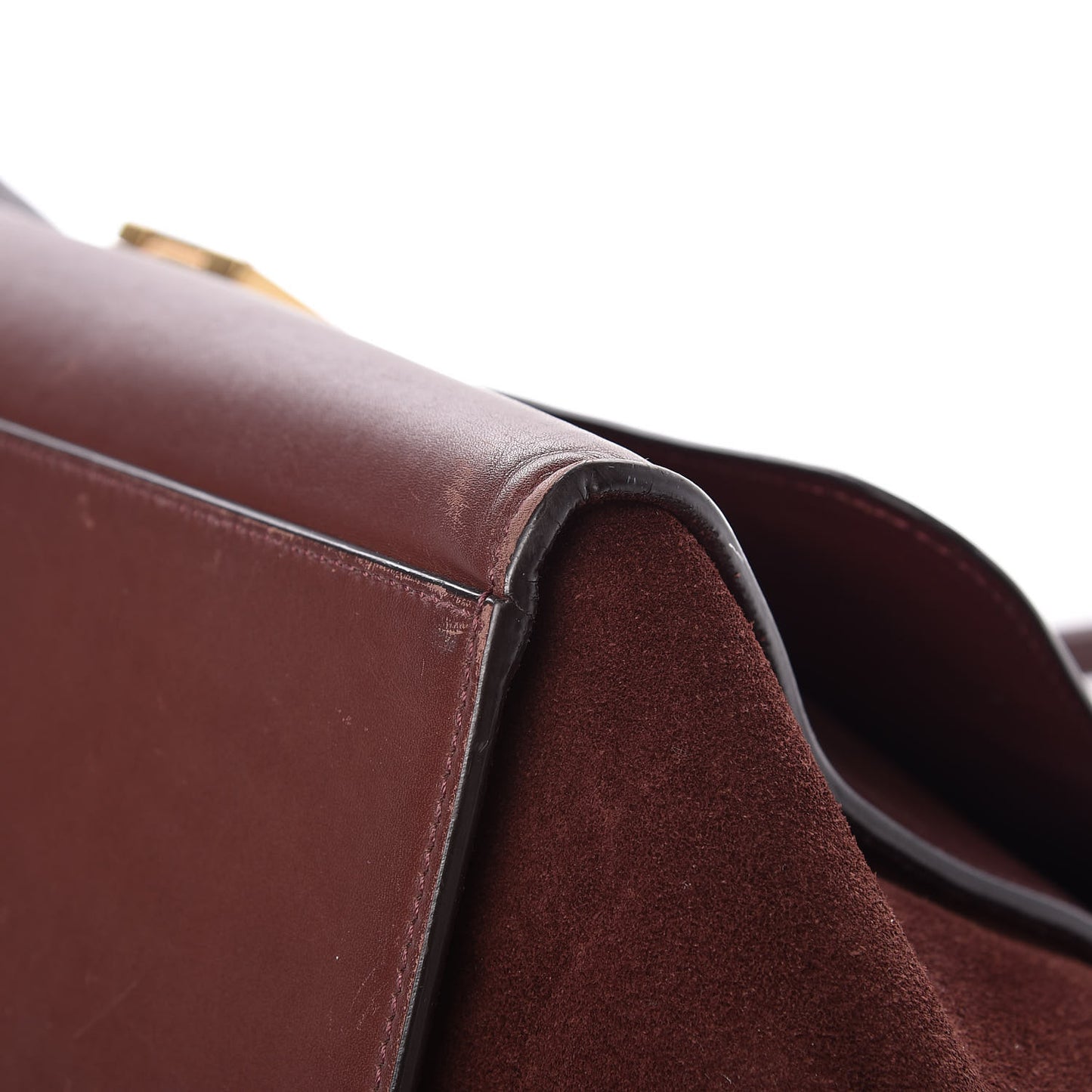 Smooth Calfskin Suede Large Trapeze Burgundy