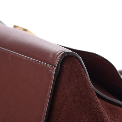 Celine Smooth Calfskin Suede Large Trapeze Burgundy 19 of 21