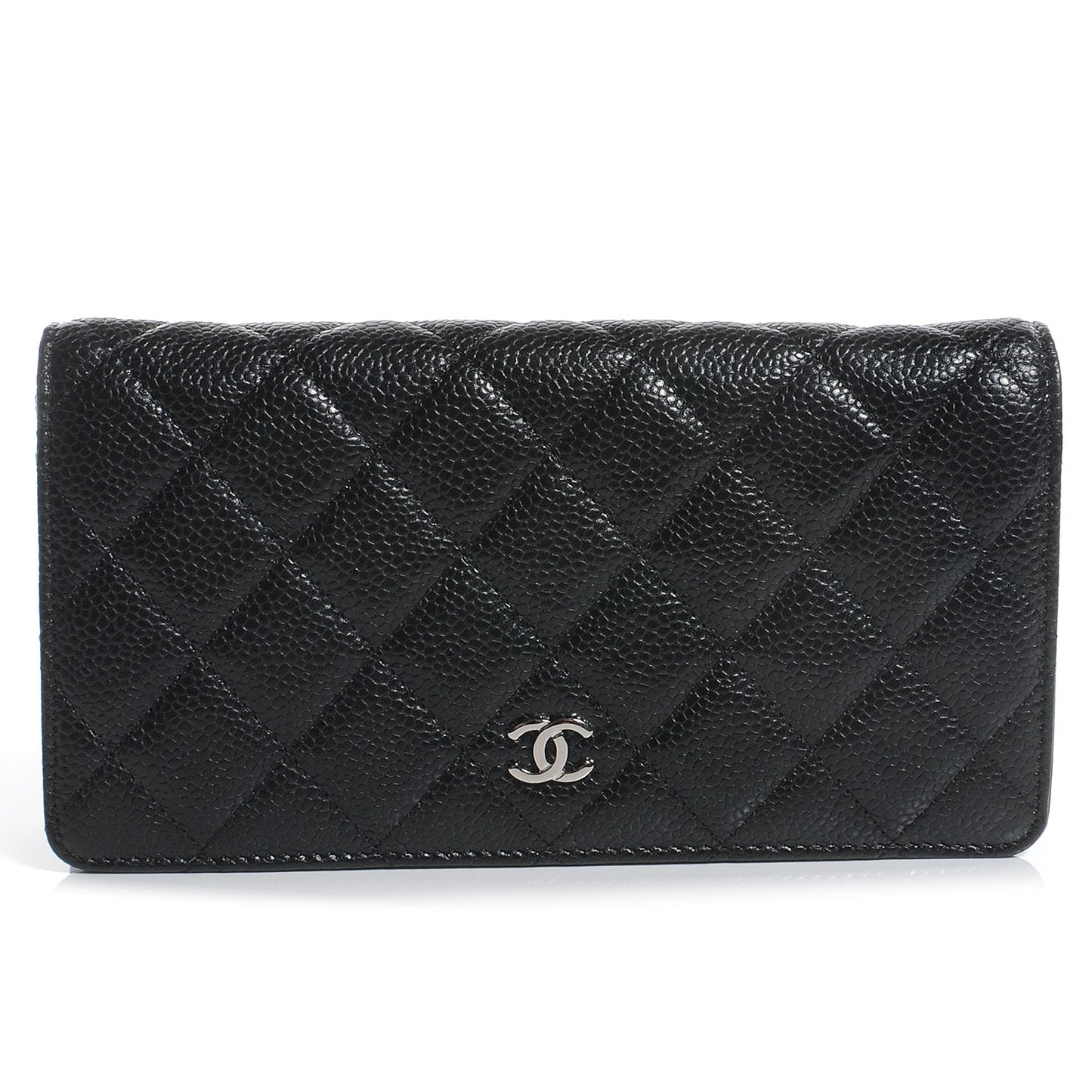 Caviar Quilted Yen Wallet Black