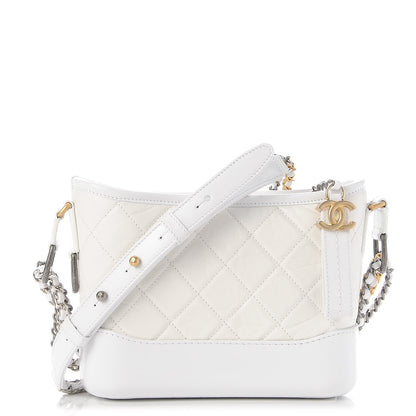 Chanel Aged Calfskin Quilted Small Gabrielle Hobo White 1 of 9