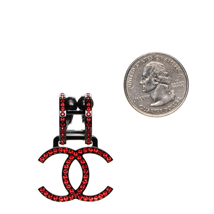Chanel Crystal CC Clip On Earring Red 2 of 5