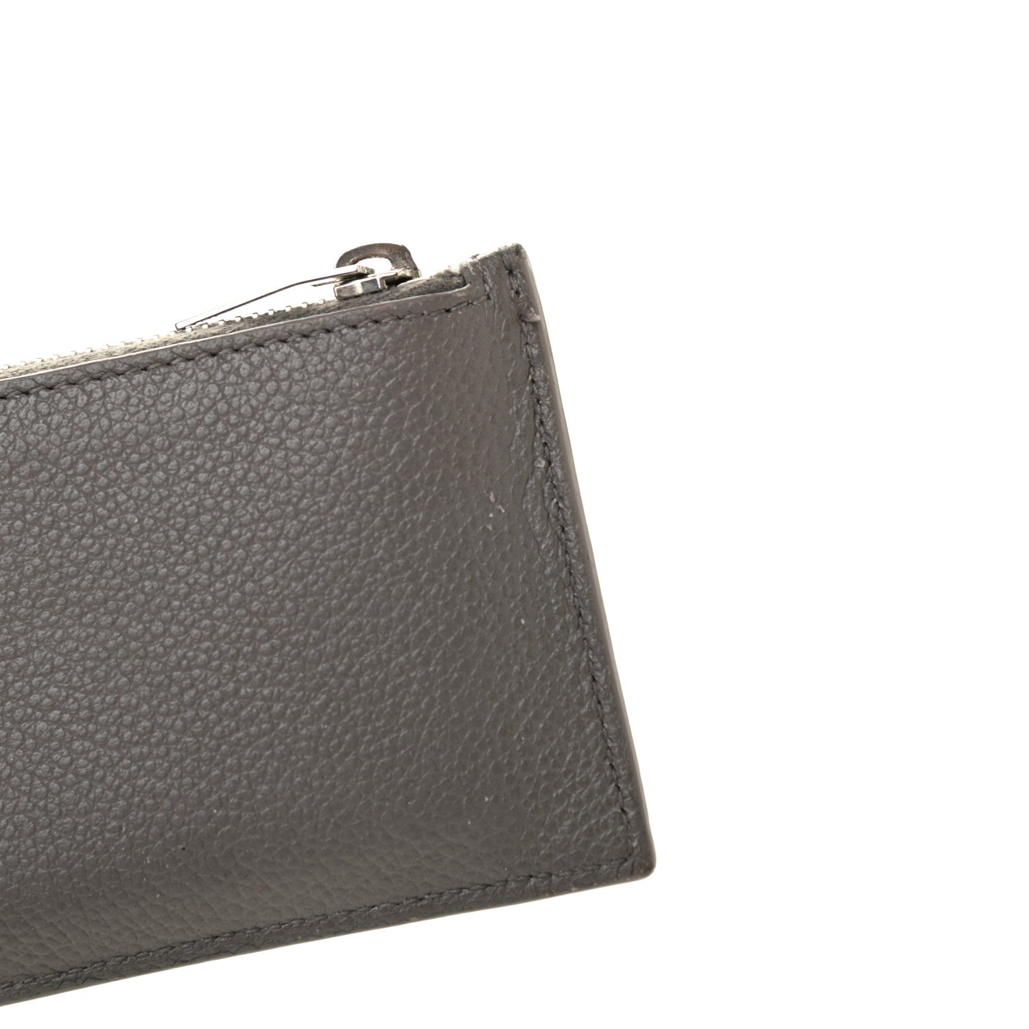 Saint Laurent Grained Calfskin 5 Fragments Zip Pouch Card Holder Earth 10 of 11