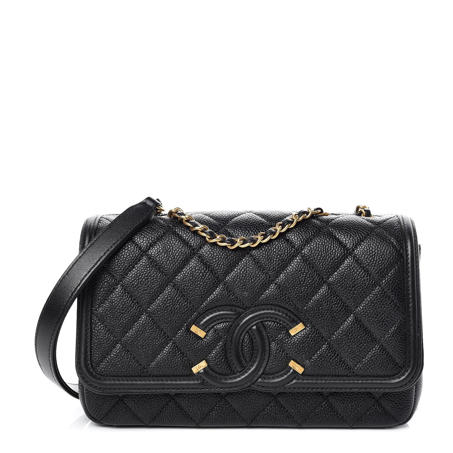 Chanel Caviar Quilted Small CC Filigree Flap Black 1 of 10