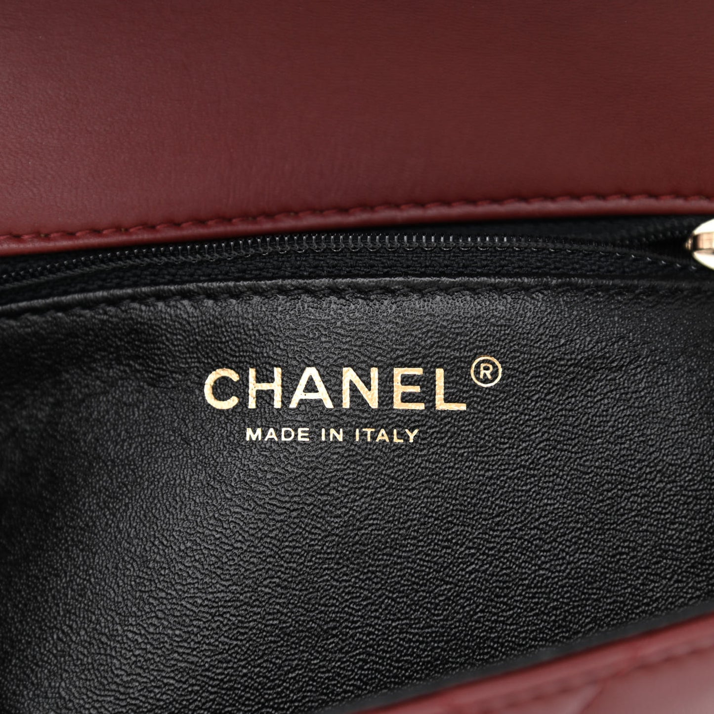 Lambskin Quilted Mini Two Tone Day Flap Burgundy
