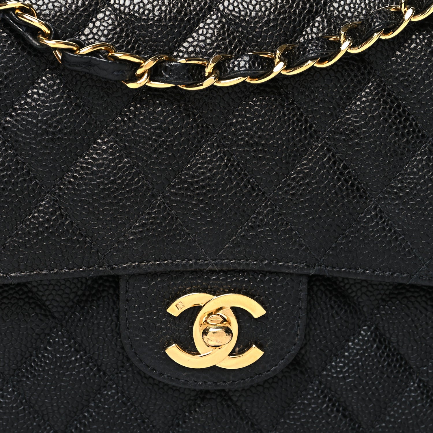 Chanel Caviar Quilted Medium Double Flap Black 8 of 10