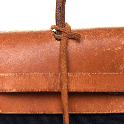 Hermes Toile Vache Calfskin Herbag 30 PM Black Natural 11 of 11