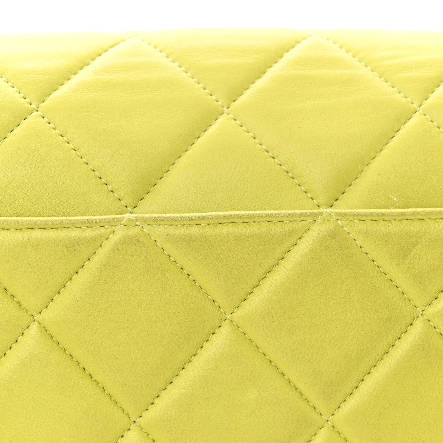 Lambskin Quilted CC Single Flap Green