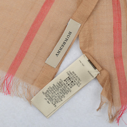 Burberry Wool Silk House Check Lightweight Scarf Camel 4 of 5