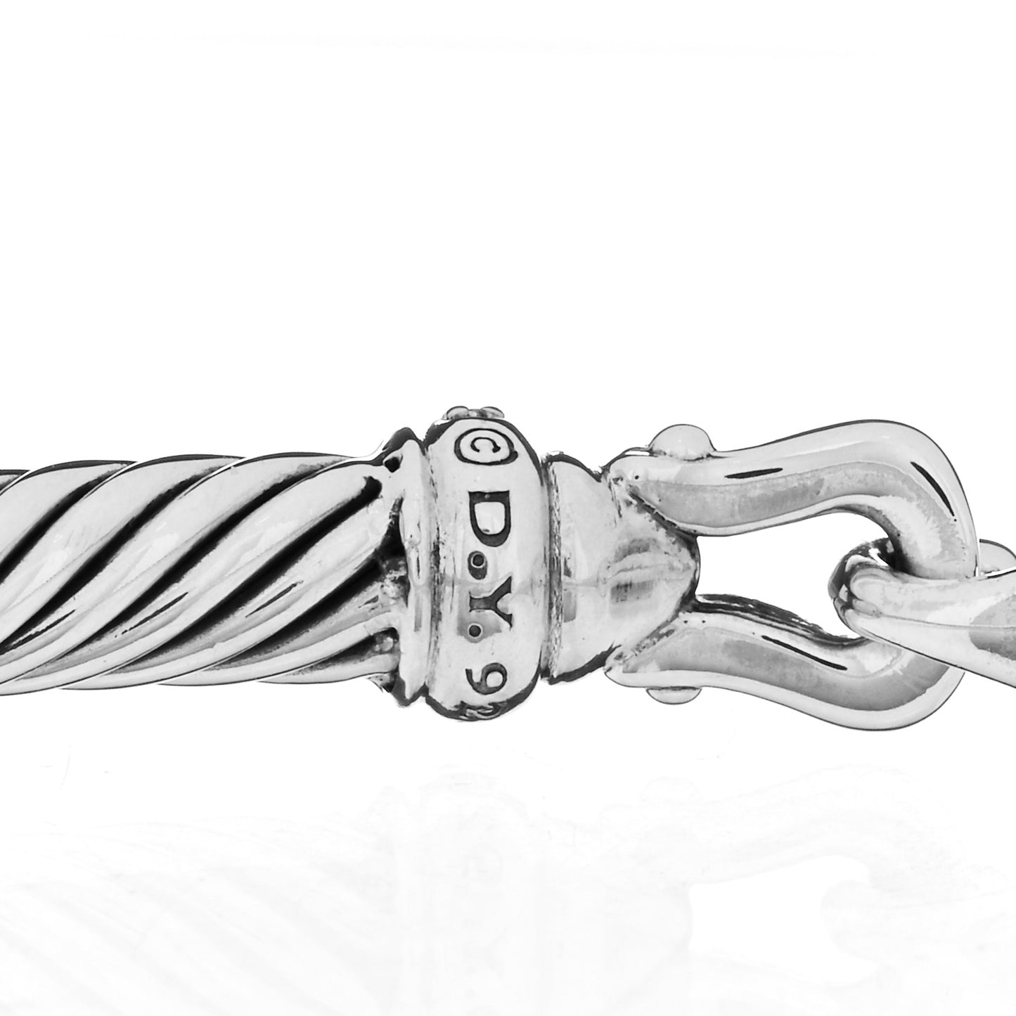 Sterling Silver Diamond 5mm Cable Buckle Bracelet