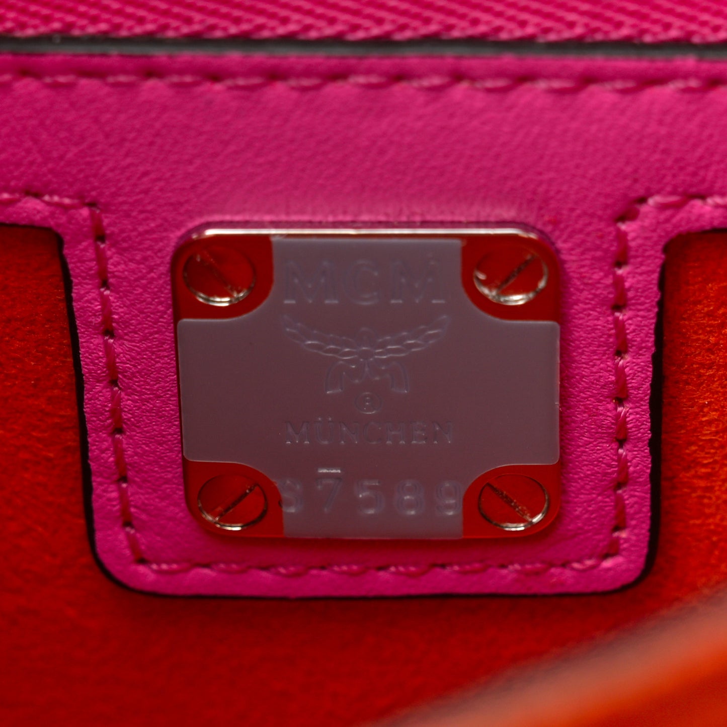 Calfskin Mini Patricia Crossbody Bag Pink Orange Black