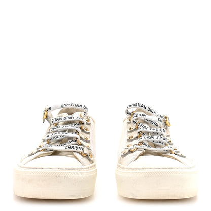 Christian Dior Canvas Walk'N'Dior Low Top Sneakers 38.5 White 3 of 8
