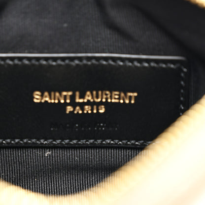 Saint Laurent Calfskin Matelasse Monogram Key Pouch Light Taupe 6 of 7