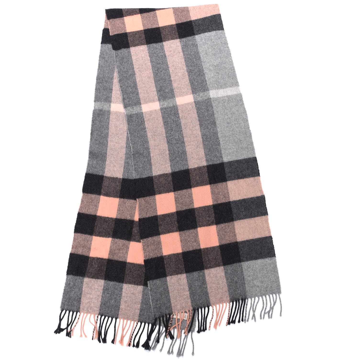 Burberry Cashmere Giant Heritage Check Fringe Scarf Dark Trench 2 of 3