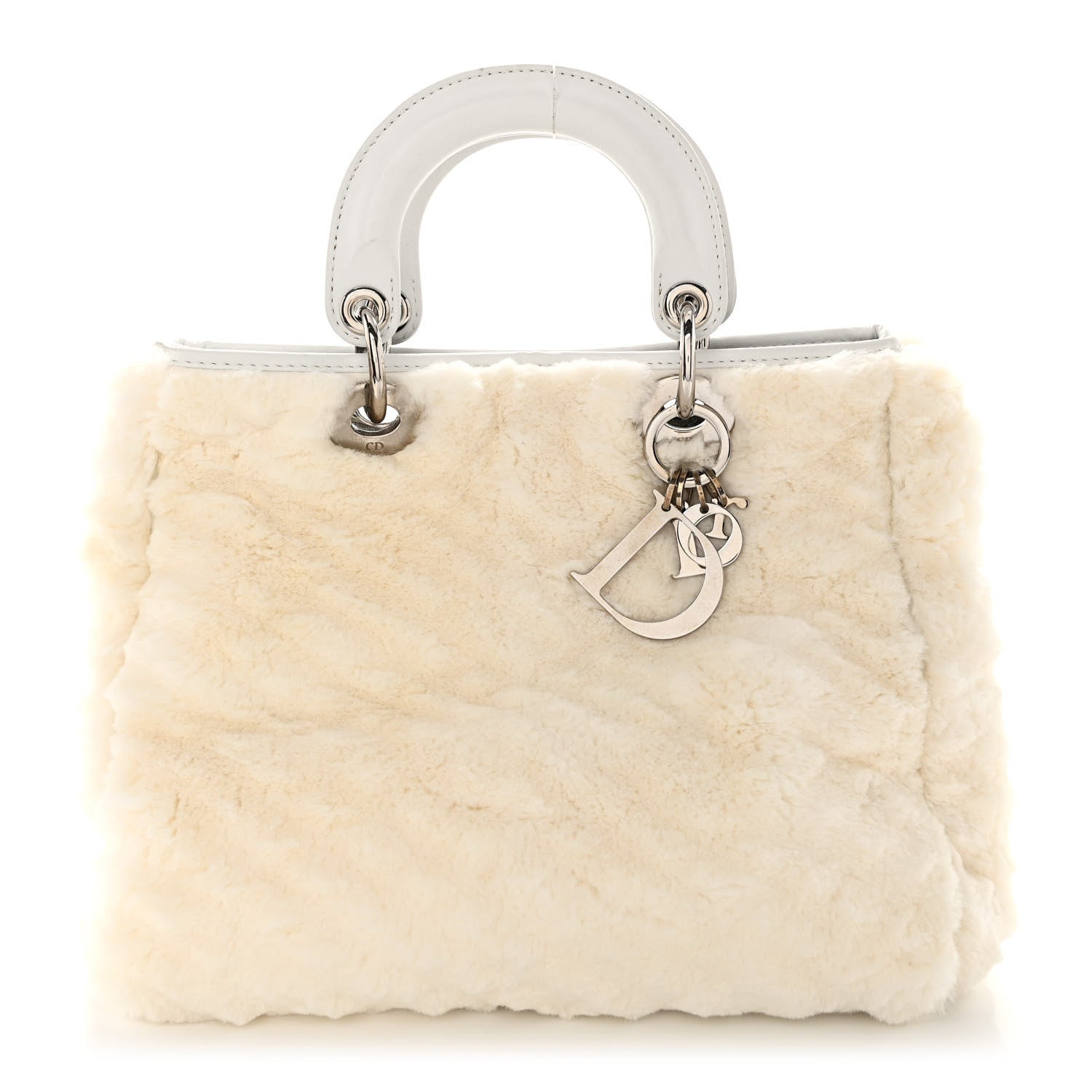 Christian Dior Rabbit Fur Medium Lady Dior Ivory 1401777 – FASHIONPHILE