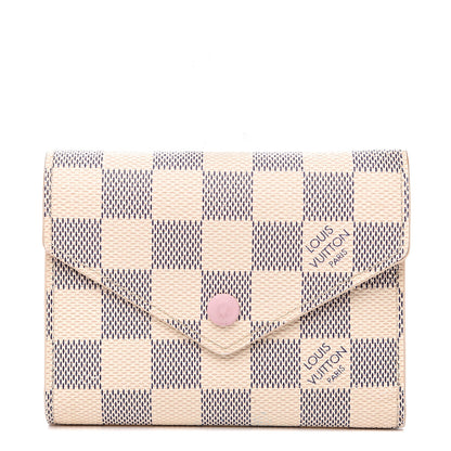 Louis Vuitton Damier Azur Victorine Wallet Rose Ballerine 1 of 7