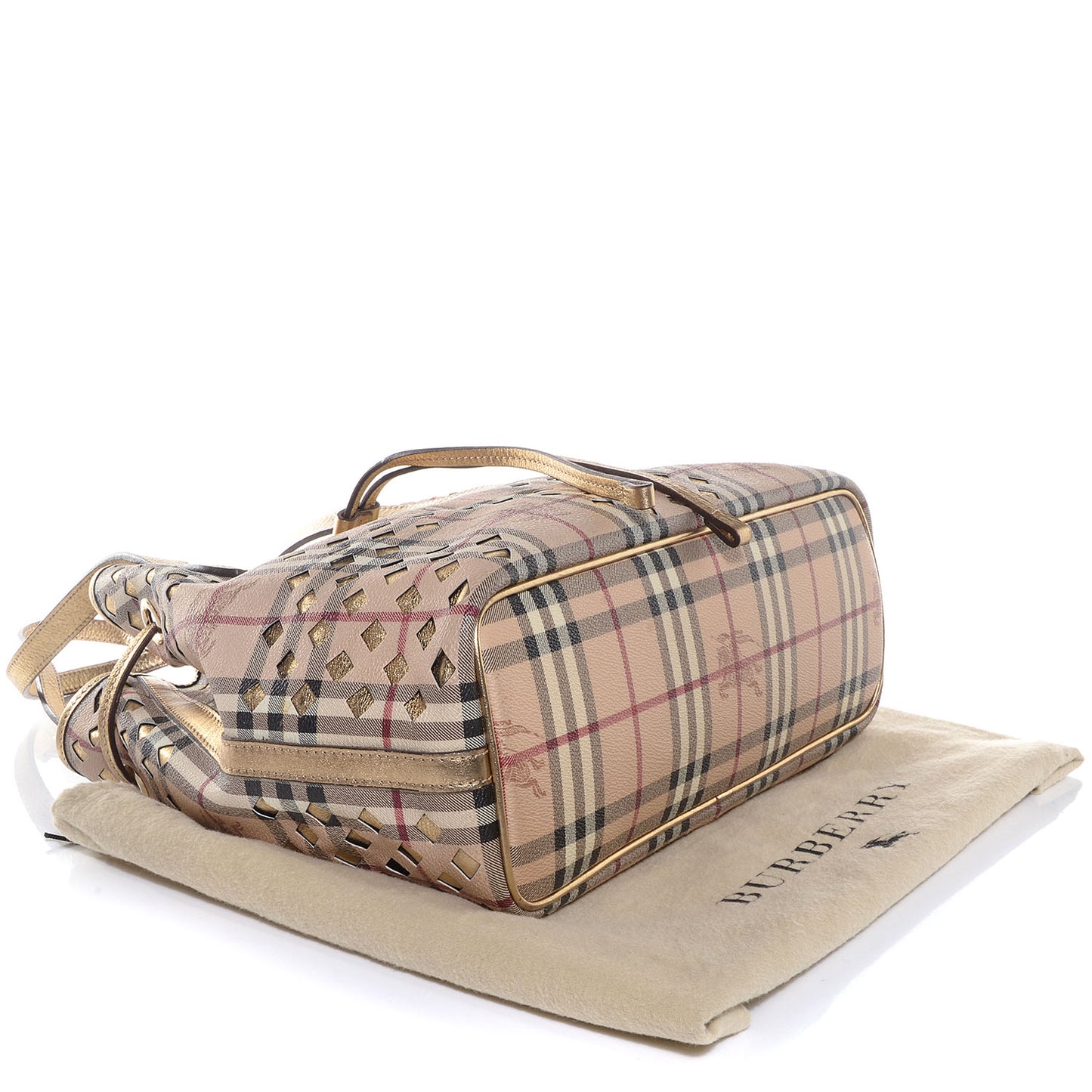 Haymarket Check Drawstring Claudia Bag Gold