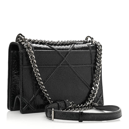 Christian Dior Crackled Deerskin Medium Diorama Flap Bag Black 3 of 11