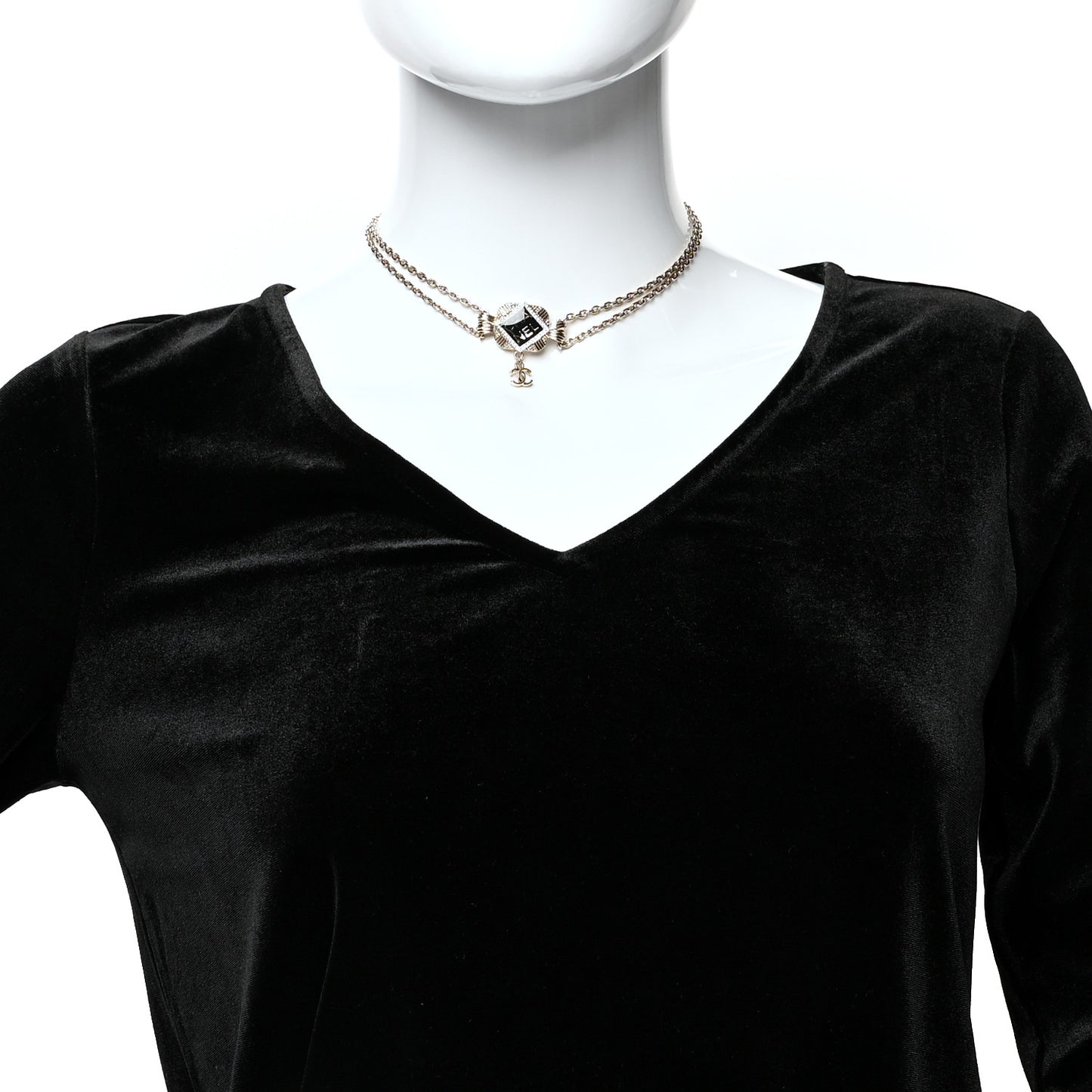 Crystal CC Square Choker Gold
