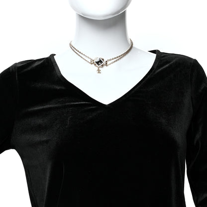 Chanel Crystal CC Square Choker Gold 2 of 5