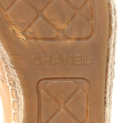 Chanel Lambskin CC Espadrilles 37 Beige Black 8 of 10