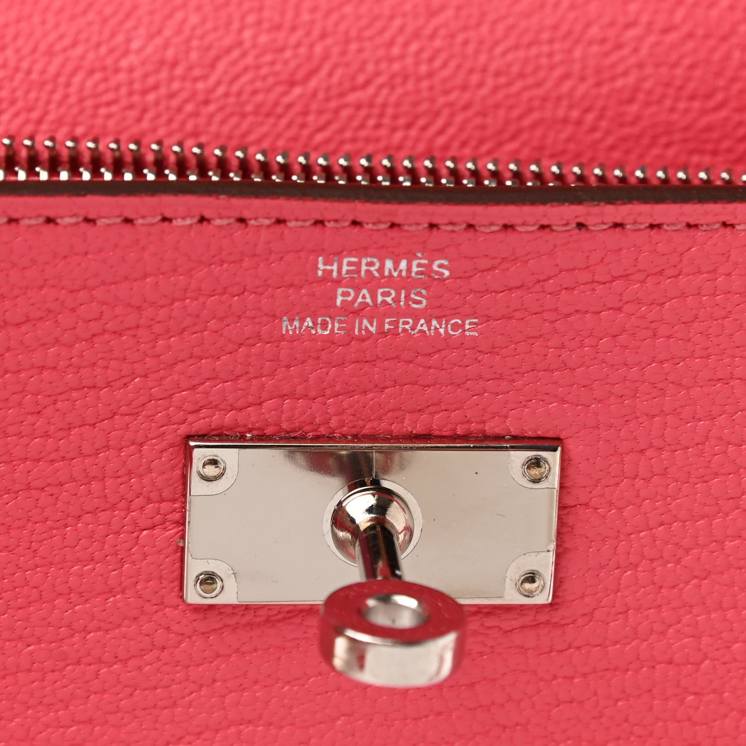 Hermes Chevre Mysore Kelly Longue Wallet Rose Lipstick 6 of 7