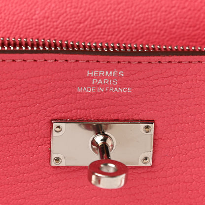 Hermes Chevre Mysore Kelly Longue Wallet Rose Lipstick 6 of 7