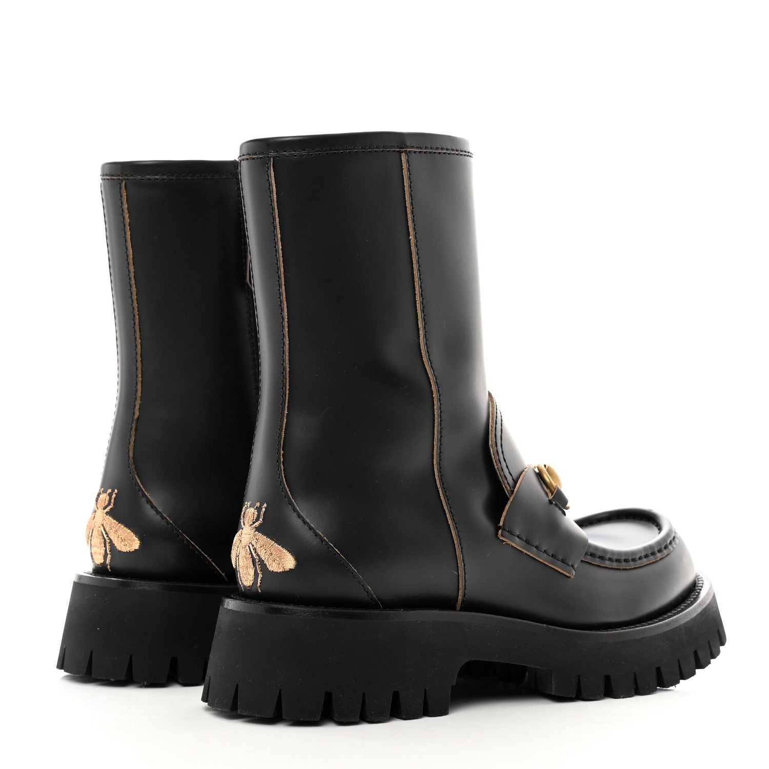 Gucci Cordovan Lux Womens Harald Horsebit 25mm Platform Boots 36 Black 4 of 9