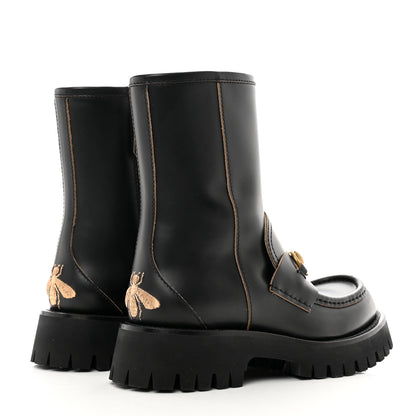 Gucci Cordovan Lux Womens Harald Horsebit 25mm Platform Boots 36 Black 4 of 9
