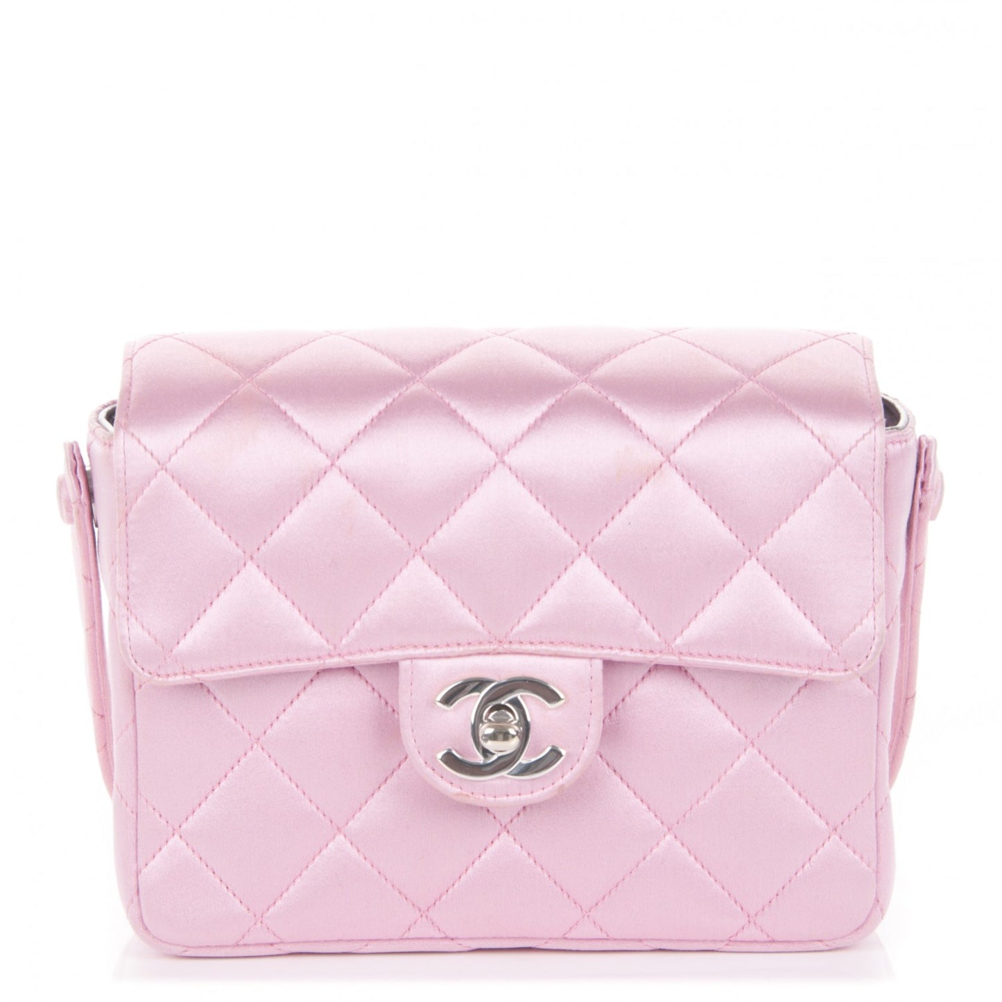 Satin Quilted Evening Bag Pink