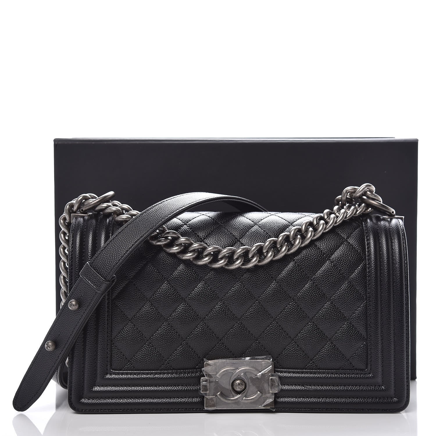 Chanel Caviar Quilted Medium Boy Flap Black 8 of 8