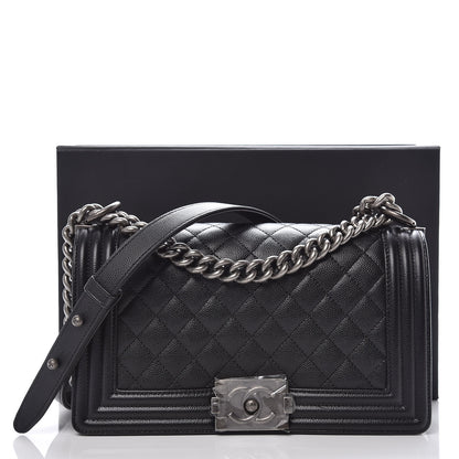 Chanel Caviar Quilted Medium Boy Flap Black 8 of 8