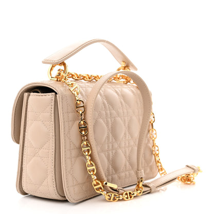 Christian Dior Lambskin Cannage Small Jolie Top Handle Bag Powder Beige 3 of 10