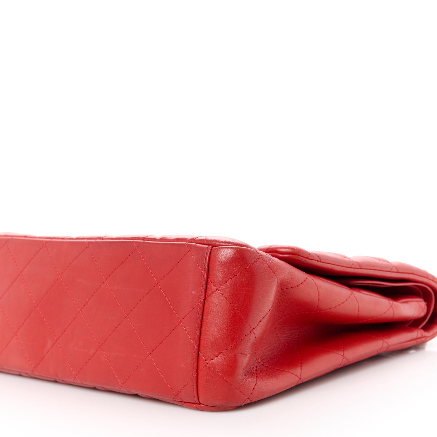 Chanel Lambskin Quilted Maxi Double Flap Red 11 of 13