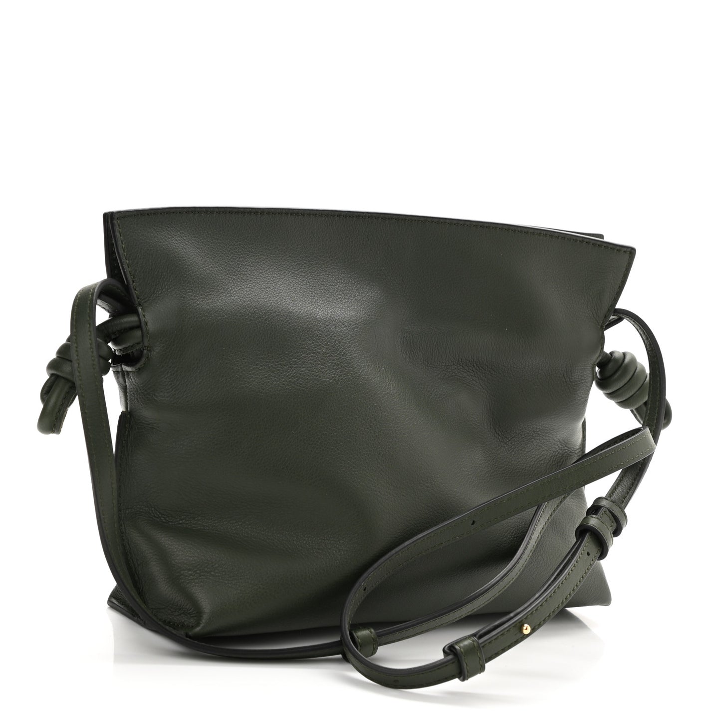 Calfskin Mini Flamenco Knot Bag Khaki