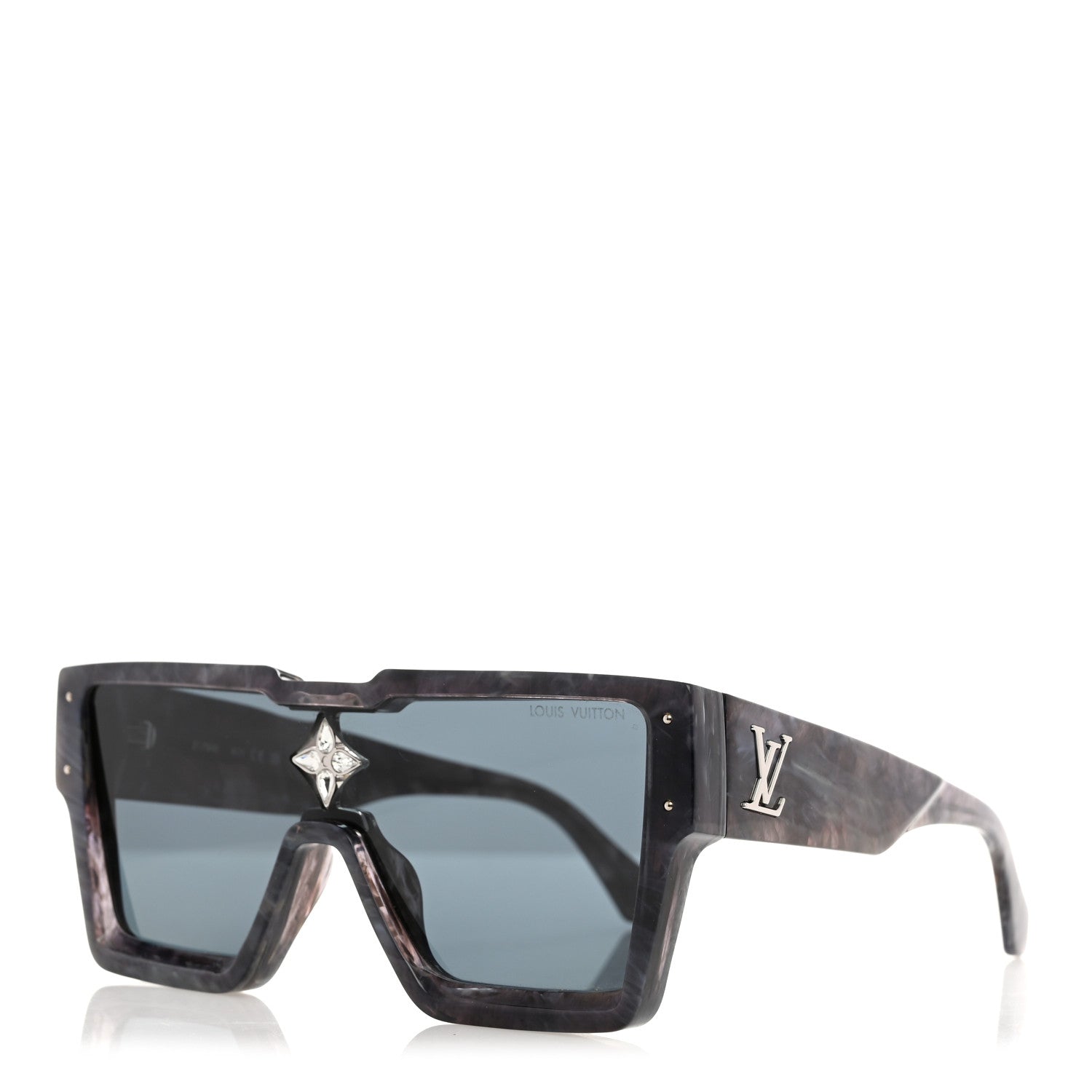 Louis Vuitton Marble Acetate Cyclone Sunglasses Z1789E Grey 1 of 8