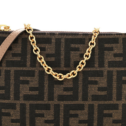Fendi Fabric Jacquard Vitello Grace FF 1974 Baguette Pouch Tobacco Moro Sand 8 of 10