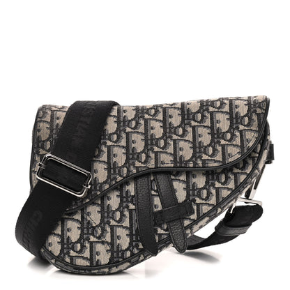 Christian Dior Oblique Mens Mini Saddle Bag Blue 1 of 11