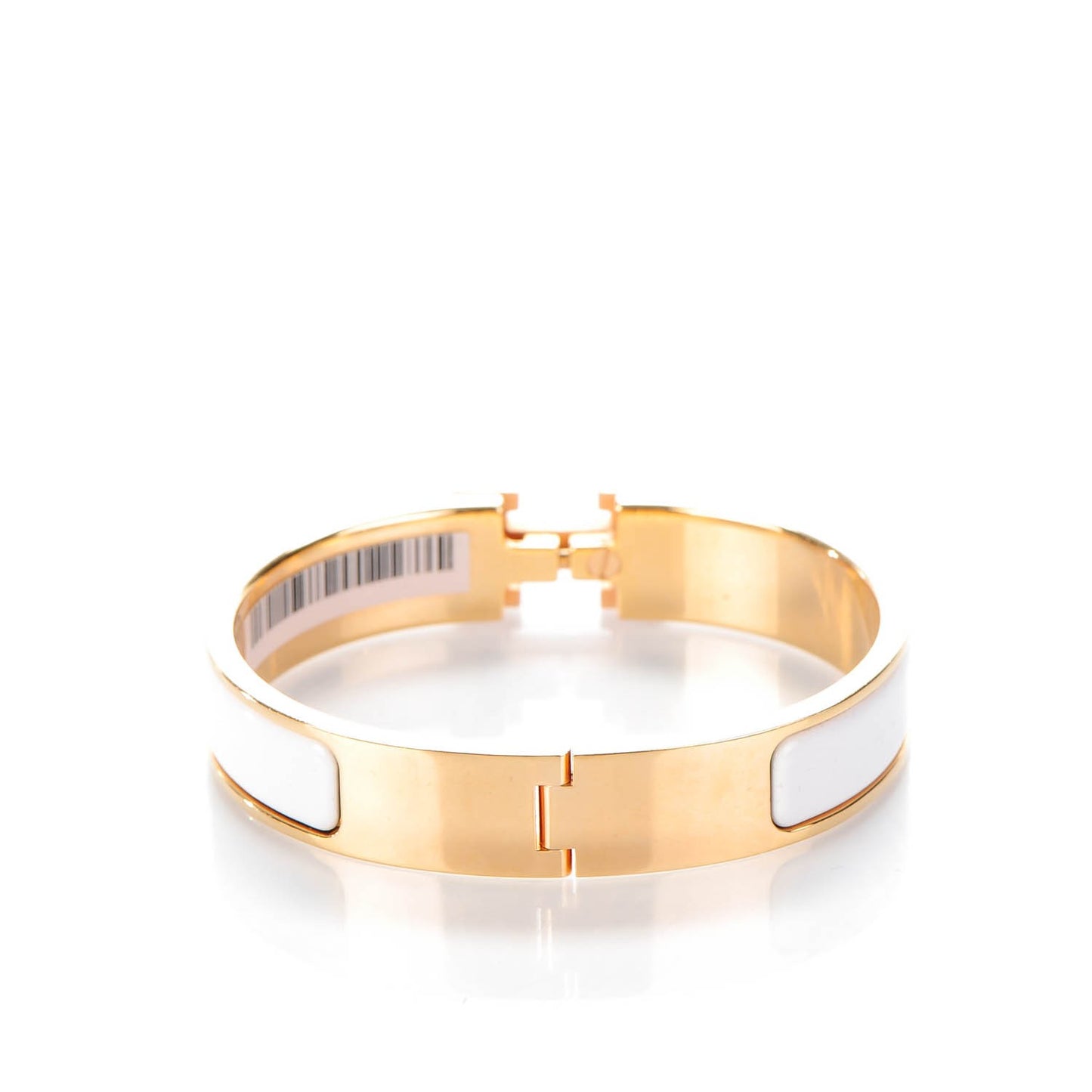 Enamel Narrow Clic Clac H Bracelet PM White