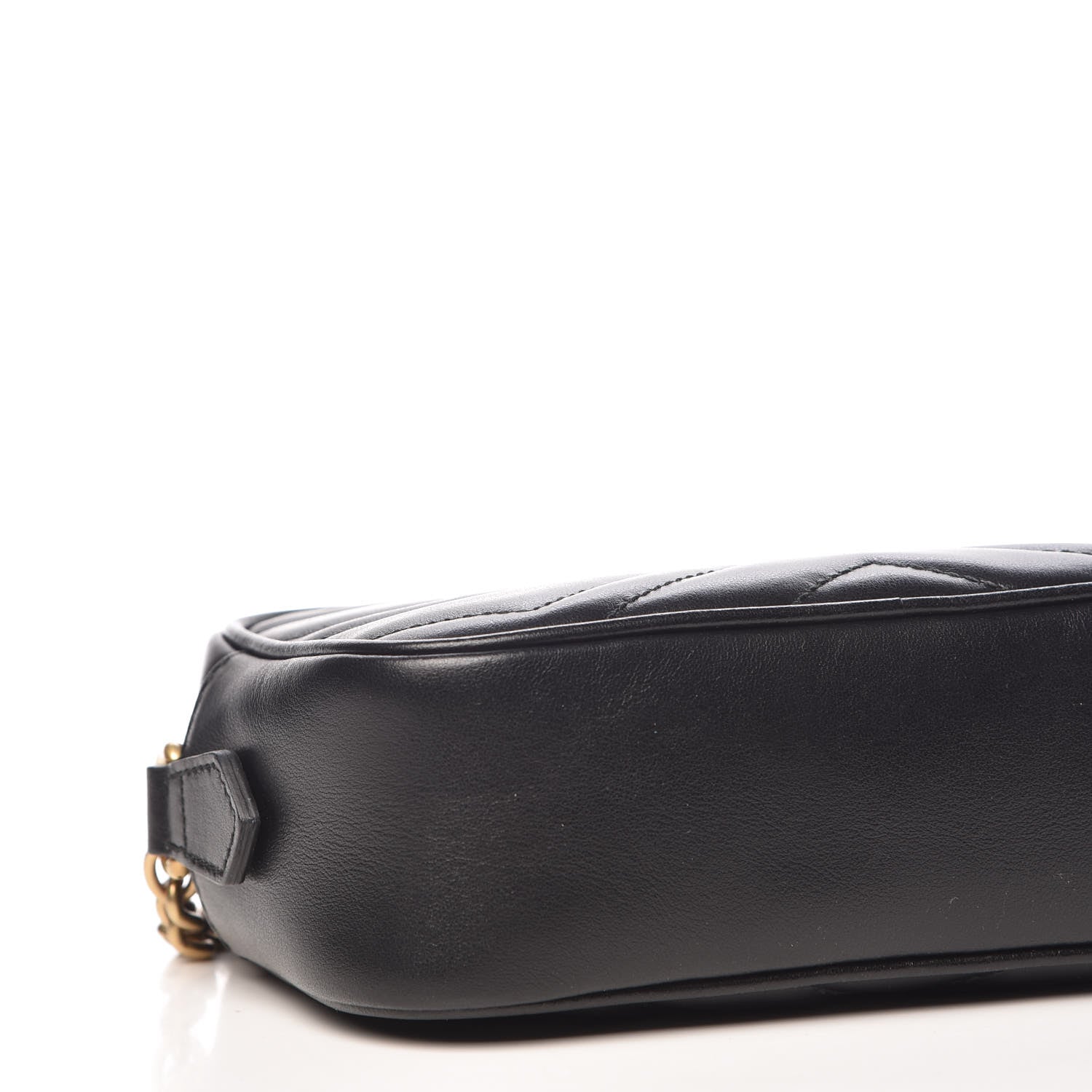 Gucci Calfskin Matelasse Mini GG Marmont Chain Shoulder Bag Black 8 of 9