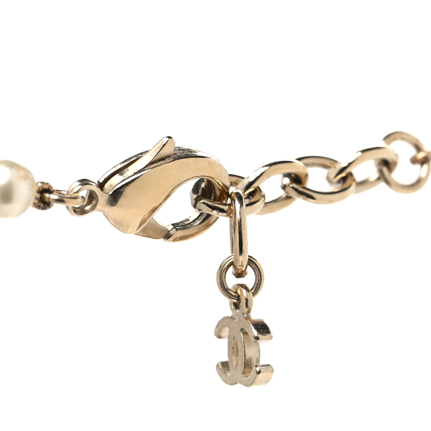 Chanel Graduated Pearl Long CC Necklace Gold 4 of 7
