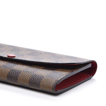 Louis Vuitton Damier Ebene Emilie Wallet Red 7 of 8