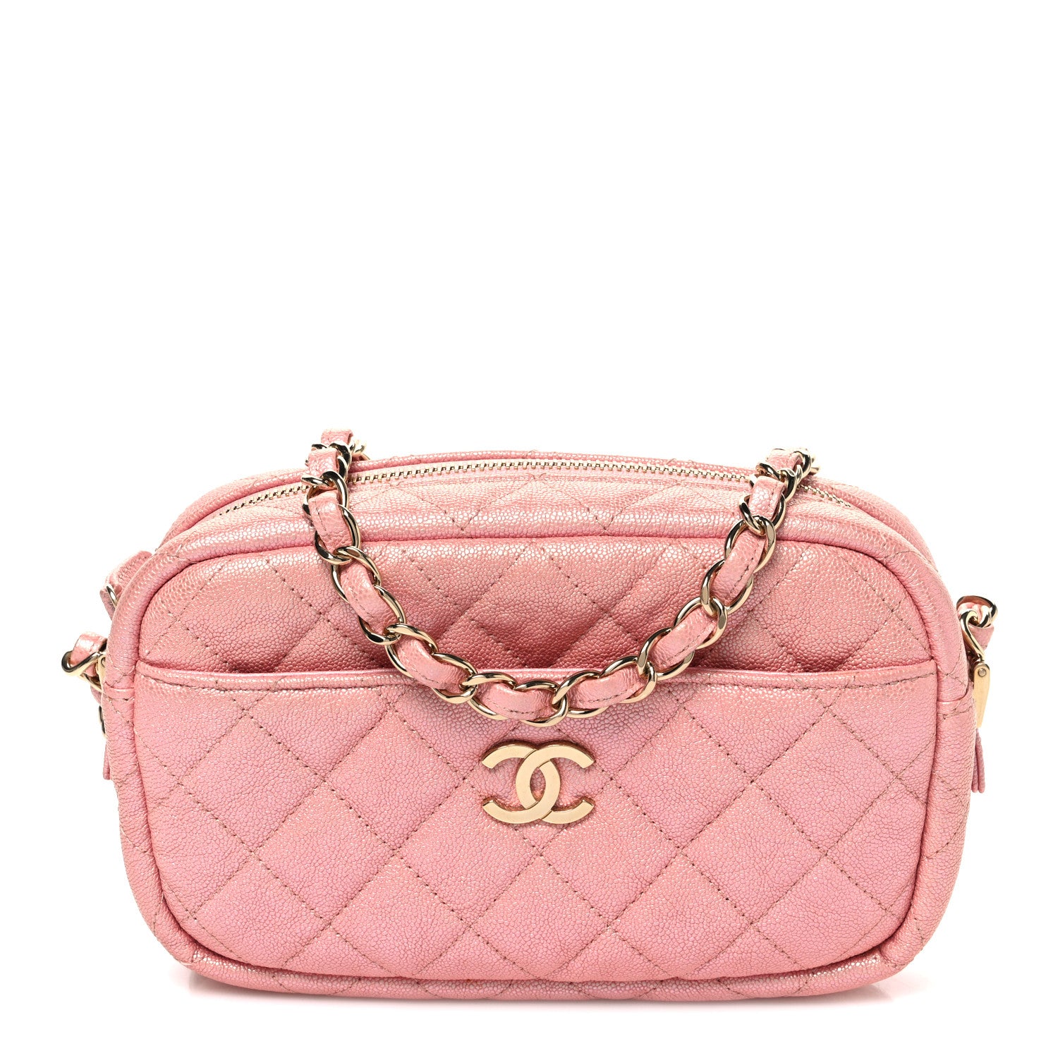 Chanel Iridescent Caviar Quilted Small Timeless Camera Case Pink 1 of 10