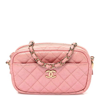 Chanel Iridescent Caviar Quilted Small Timeless Camera Case Pink 1 of 10