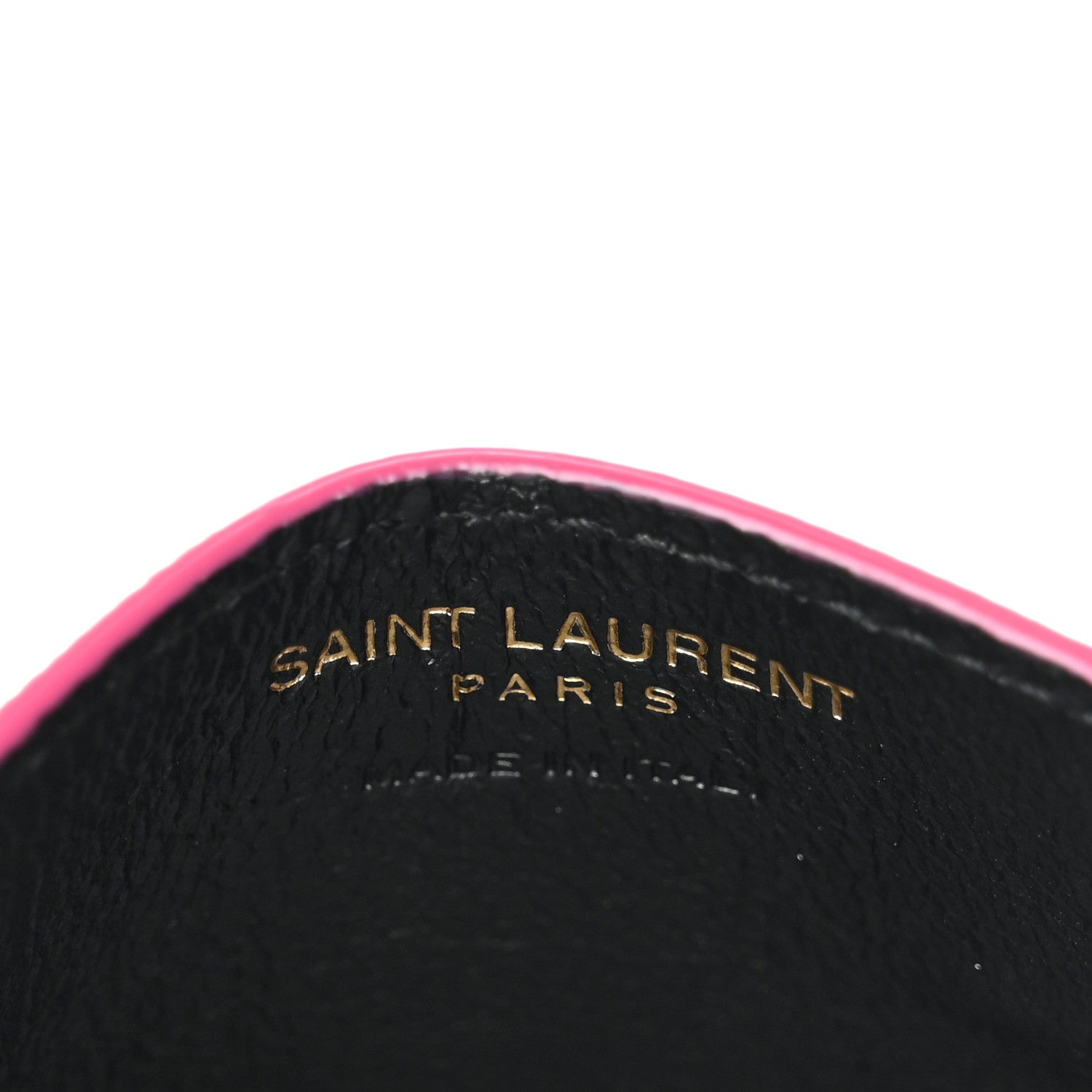 Saint Laurent Grain De Poudre Matelasse Chevron Monogram Credit Card Case Fresh Fuxia 6 of 9