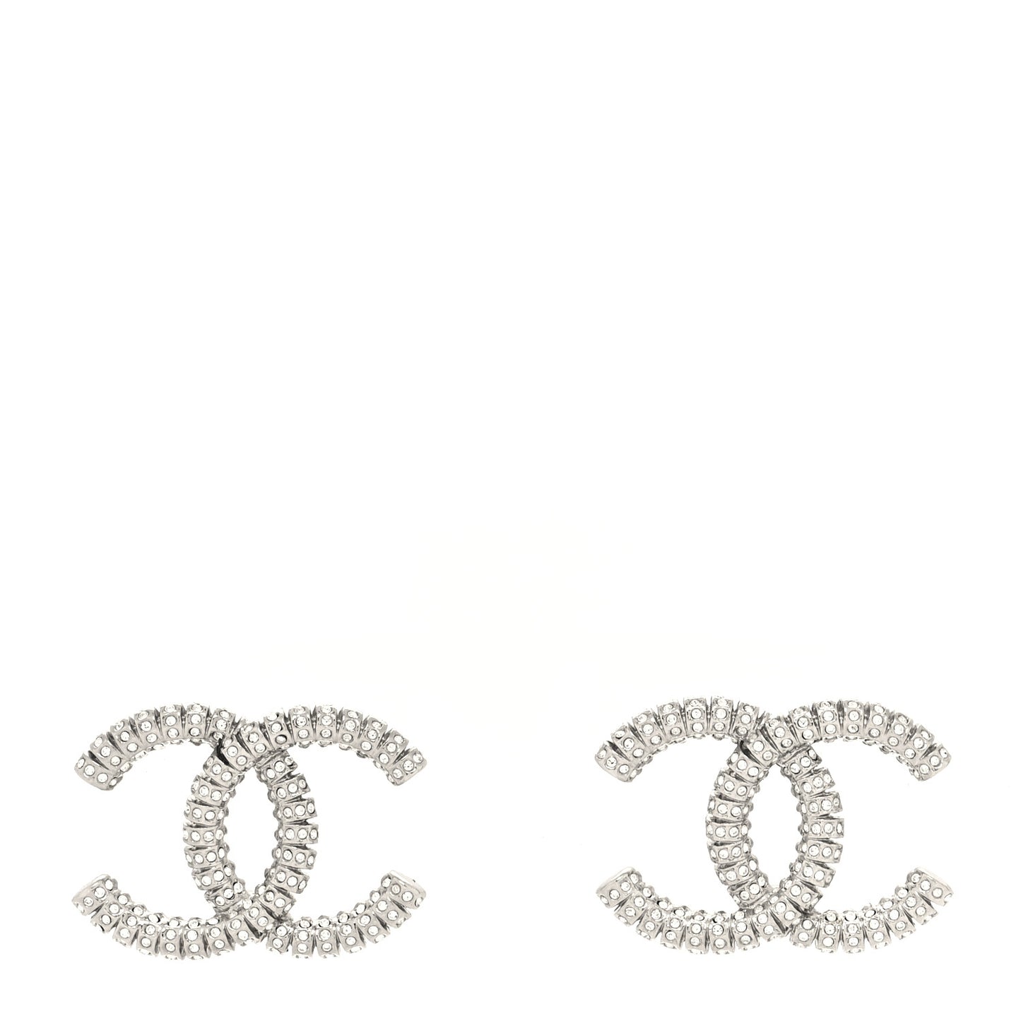 Crystal Large CC Earrings Silver